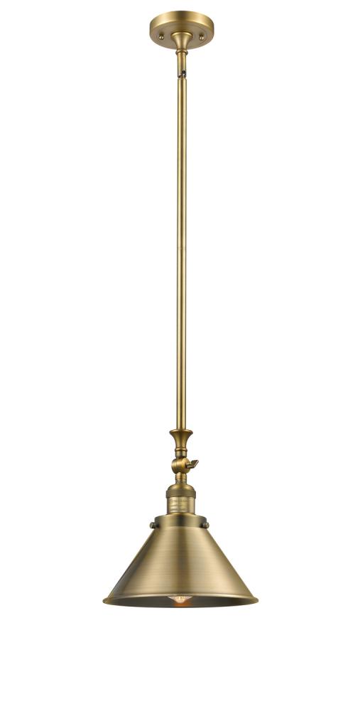 Briarcliff - 1 Light - 10 inch - Brushed Brass - Stem Hung - Mini Pendant