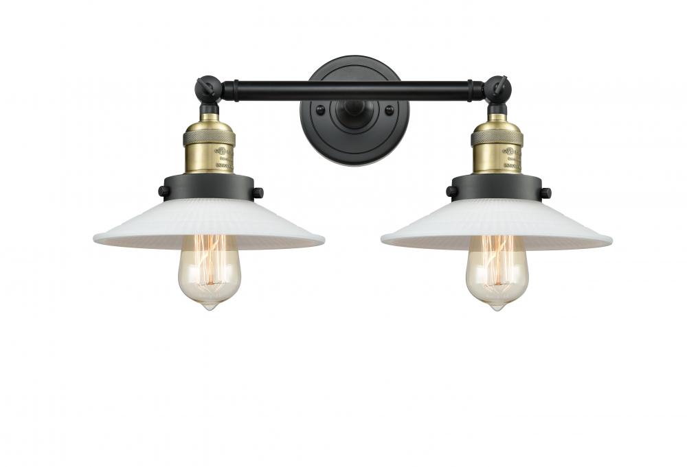 Halophane - 2 Light - 18 inch - Black Antique Brass - Adjustable Bath Vanity Light
