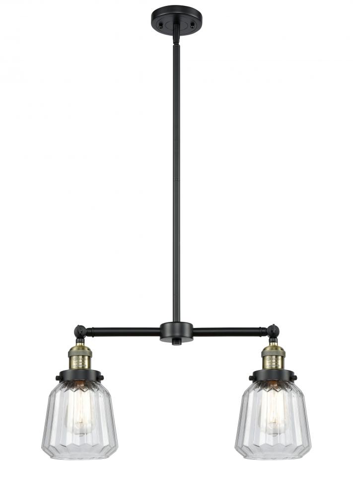 Chatham - 2 Light - 21 inch - Black Antique Brass - Stem Hung - Adjustable Island Light