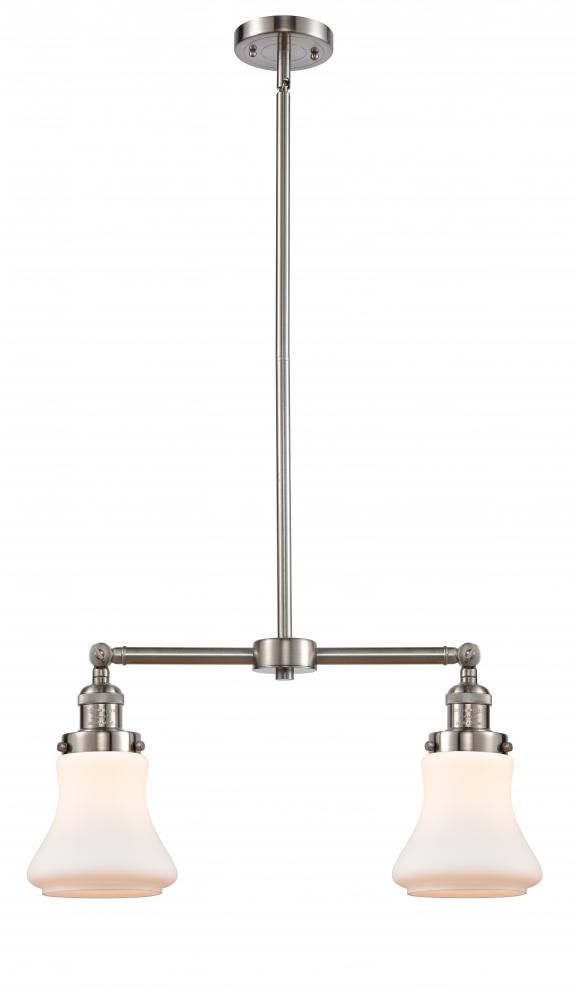 Bellmont - 2 Light - 21 inch - Brushed Satin Nickel - Stem Hung - Adjustable Island Light