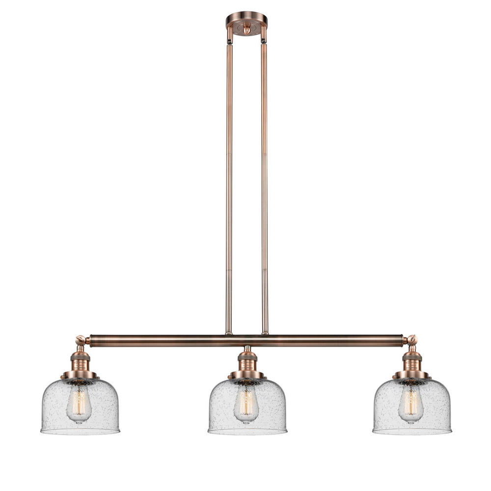 Bell - 3 Light - 41 inch - Antique Copper - Stem Hung - Adjustable Island Light