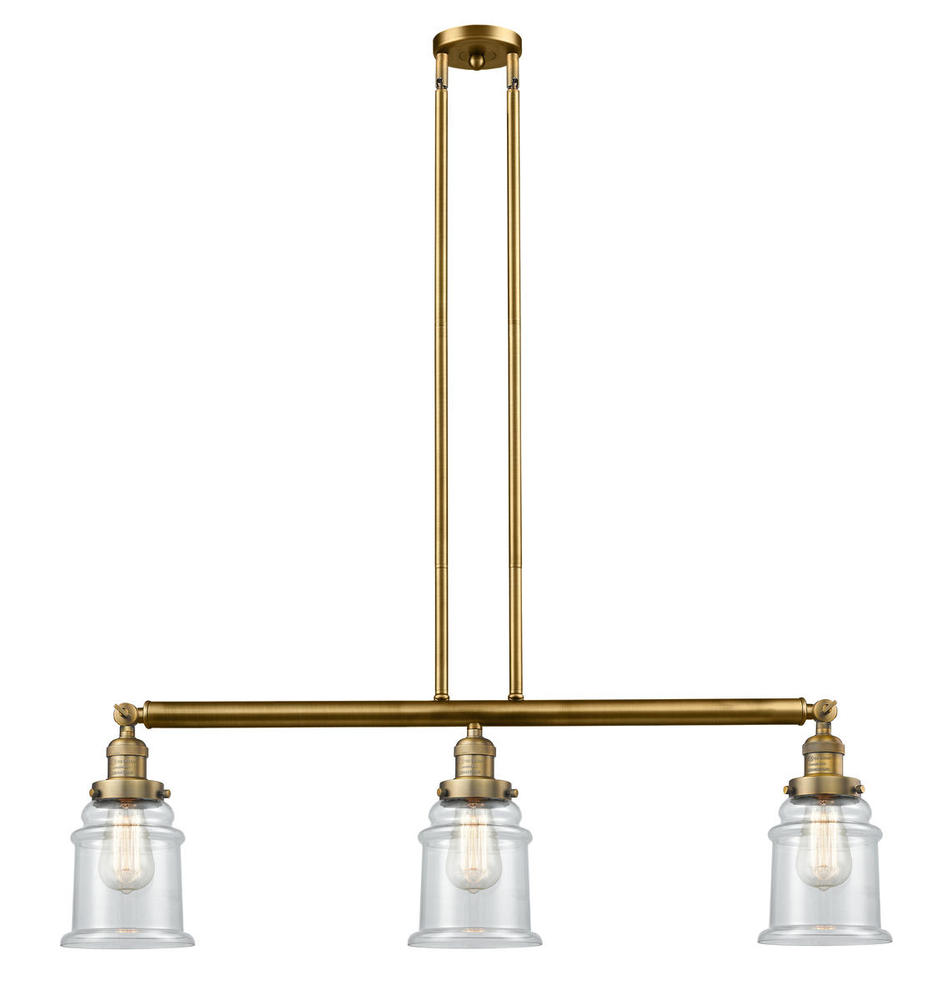 Canton - 3 Light - 39 inch - Brushed Brass - Stem Hung - Adjustable Island Light
