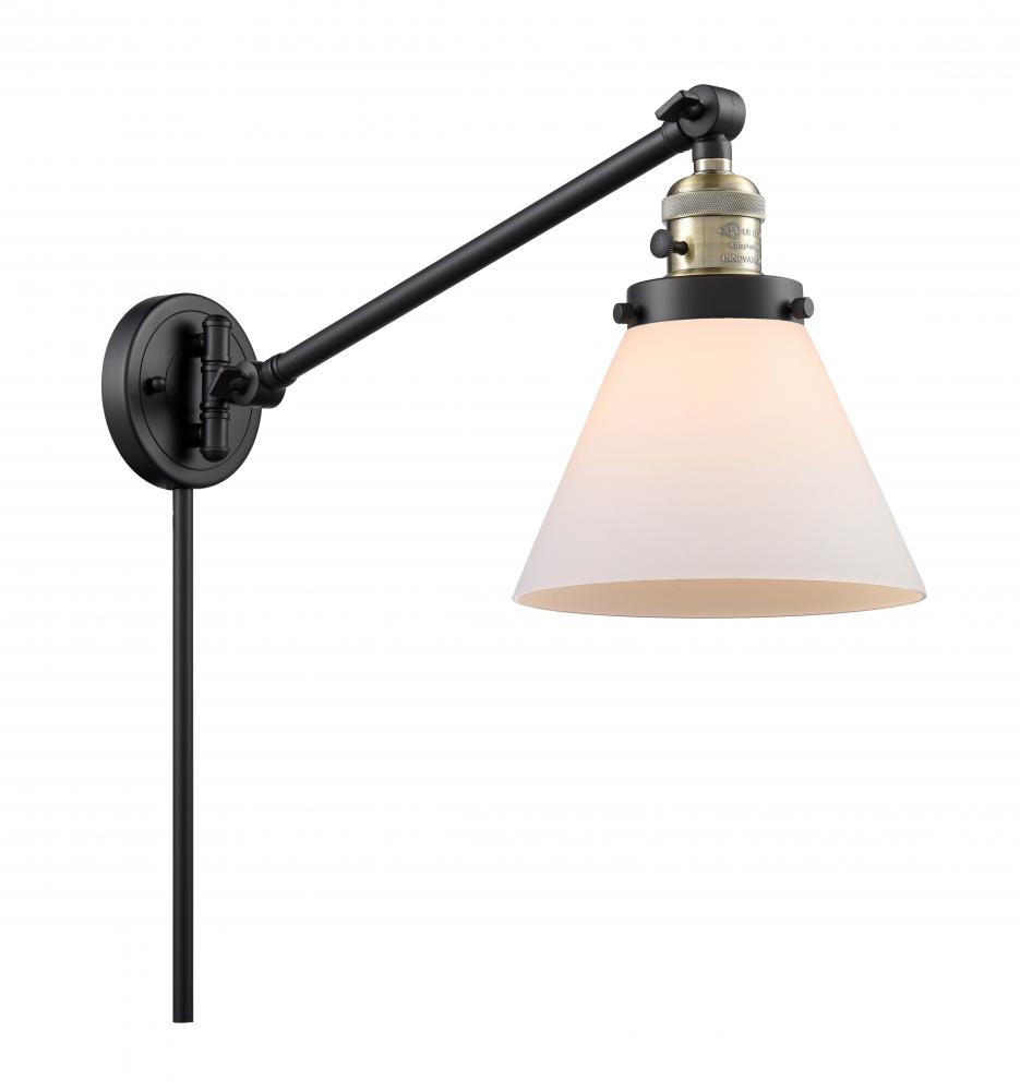 Cone - 1 Light - 8 inch - Black Antique Brass -Adjustable Swing Arm