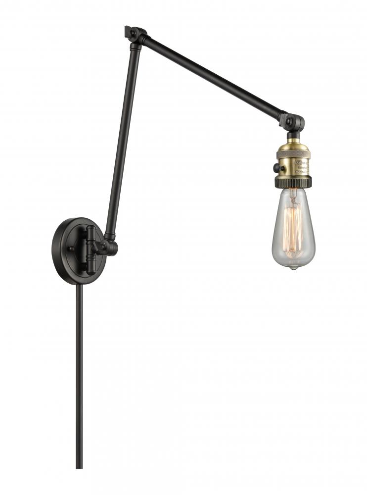 Bare Bulb - 1 Light - 5 inch - Black Antique Brass -Adjustable Swing Arm