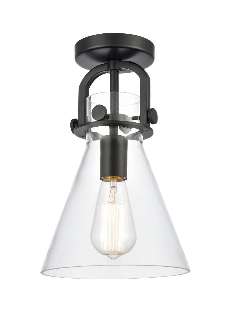 Newton Cone - 1 Light - 8 inch - Matte Black - Flush Mount