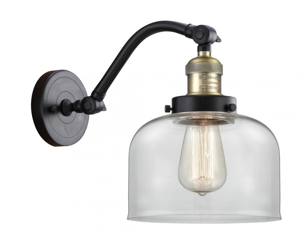 Bell - 1 Light - 8 inch - Black Antique Brass - Adjustable Sconce
