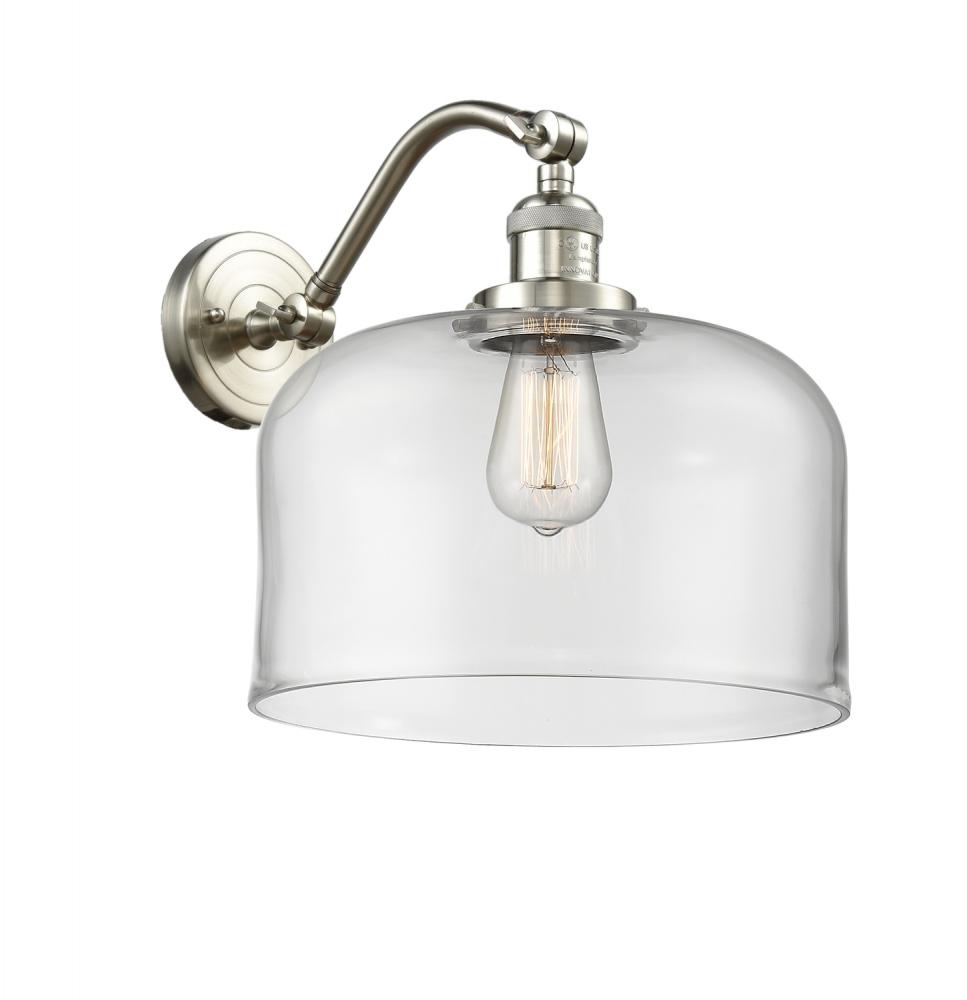 Bell - 1 Light - 12 inch - Brushed Satin Nickel - Adjustable Sconce