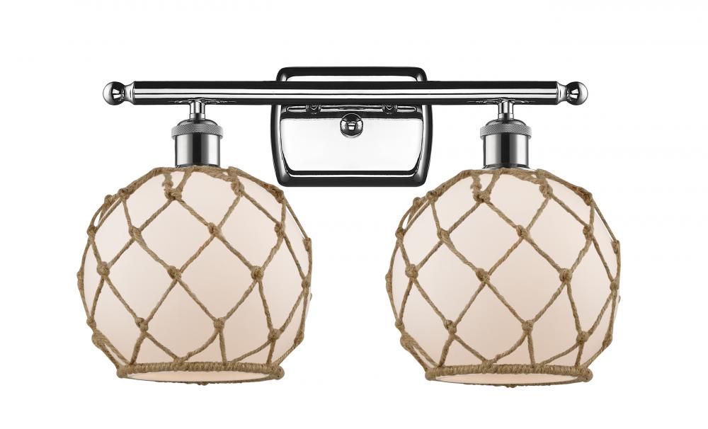 Farmhouse Rope - 2 Light - 18 inch - Polished Chrome - Bath Vanity Light