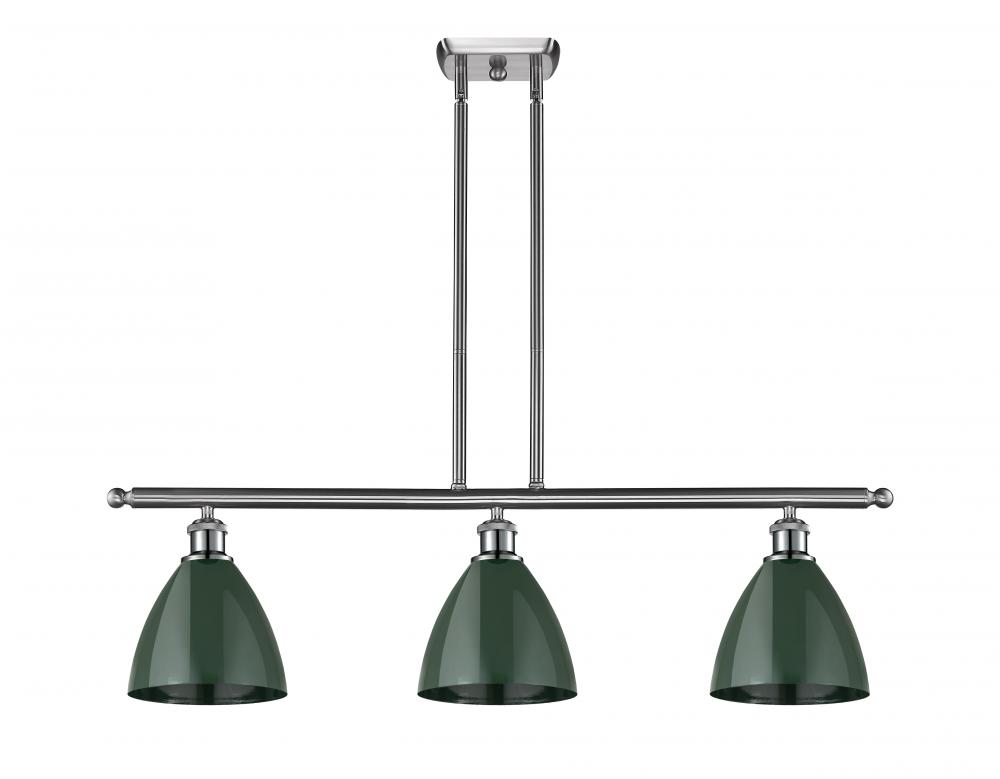 Plymouth - 3 Light - 36 inch - Brushed Satin Nickel - Stem hung - Island Light