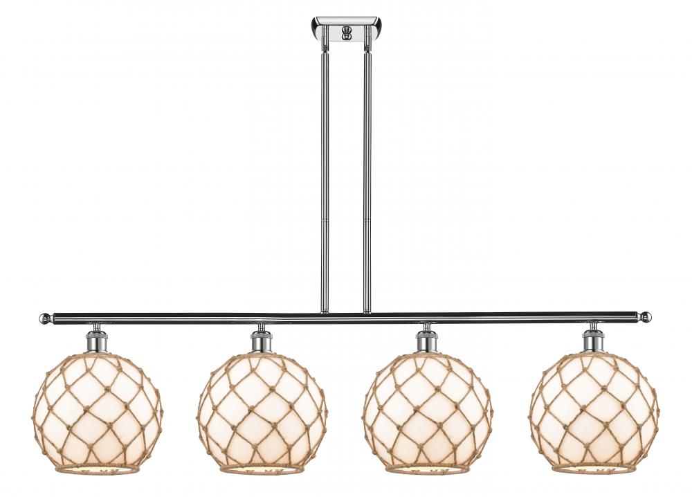Farmhouse Rope - 4 Light - 48 inch - Polished Chrome - Cord hung - Island Light