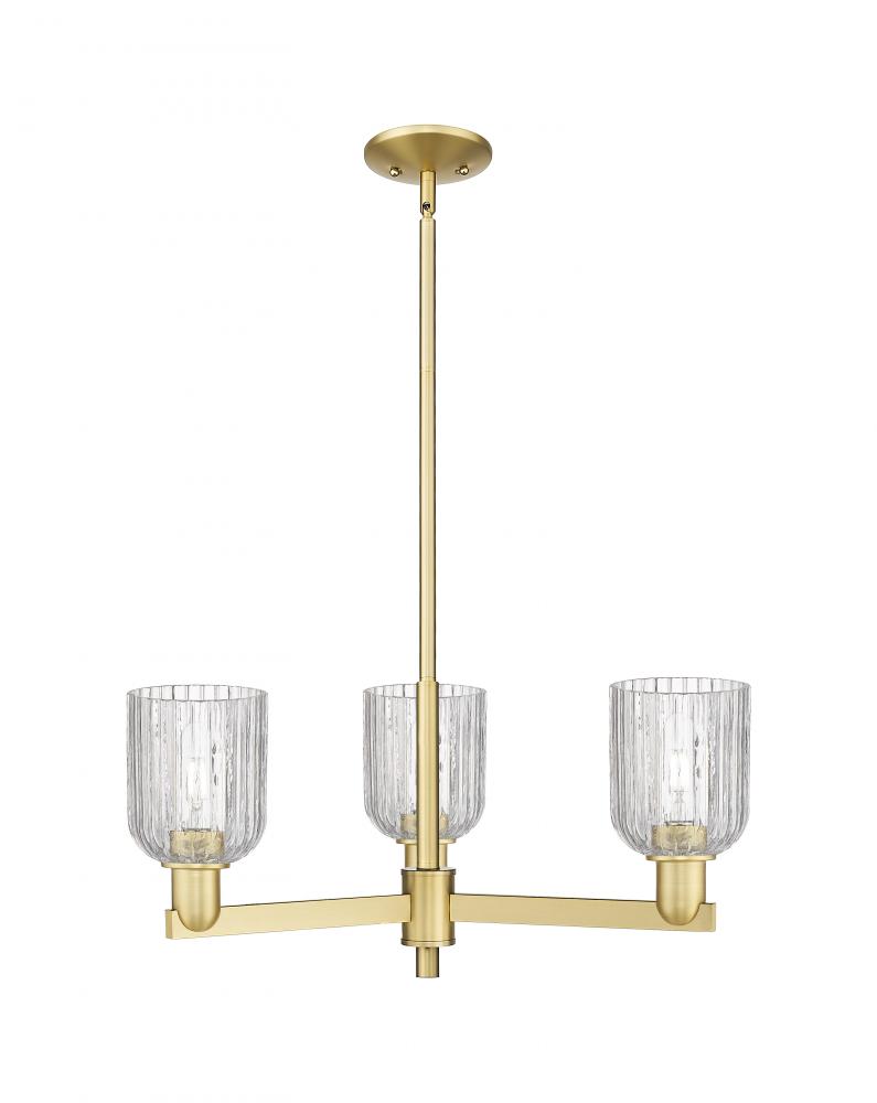 Bridal Veil - 3 Light - 18 inch - Satin Gold - Flush Mount