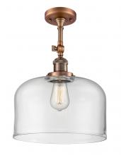 Innovations Lighting 201F-AC-G72-L-LED - Bell - 1 Light - 12 inch - Antique Copper - Adjustable Semi-Flush Mount
