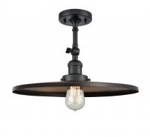 Innovations Lighting 201F-BK-MFR-BK-16 - Railroad - 1 Light - 16 inch - Matte Black - Adjustable Semi-Flush Mount