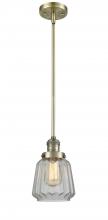 Innovations Lighting 201S-AB-G142-LED - Chatham - 1 Light - 7 inch - Antique Brass - Stem Hung - Mini Pendant