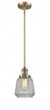 Innovations Lighting 201S-BB-G142-LED - Chatham - 1 Light - 7 inch - Brushed Brass - Stem Hung - Mini Pendant