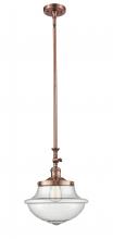 Innovations Lighting 206-AC-G544 - Oxford - 1 Light - 12 inch - Antique Copper - Stem Hung - Adjustable Mini Pendant