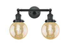 Innovations Lighting 208-BK-G208-6 - Beacon - 2 Light - 17 inch - Matte Black - Adjustable Bath Vanity Light