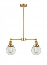 Innovations Lighting 209-SG-G202-6 - Beacon - 2 Light - 23 inch - Satin Gold - Stem Hung - Adjustable Island Light