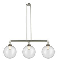 Innovations Lighting 213-SN-G204-12 - Beacon - 3 Light - 44 inch - Brushed Satin Nickel - Stem Hung - Adjustable Island Light