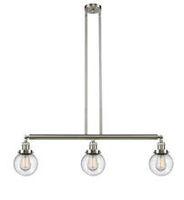 Innovations Lighting 213-SN-G204-6 - Beacon - 3 Light - 39 inch - Brushed Satin Nickel - Stem Hung - Adjustable Island Light