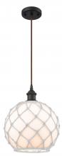 Innovations Lighting 516-1P-OB-G121-10RW - Farmhouse Rope - 1 Light - 10 inch - Oil Rubbed Bronze - Cord hung - Mini Pendant