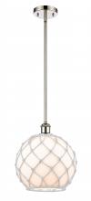 Innovations Lighting 516-1S-PN-G121-10RW - Farmhouse Rope - 1 Light - 10 inch - Polished Nickel - Mini Pendant