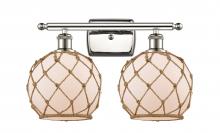 Innovations Lighting 516-2W-PN-G121-8RB - Farmhouse Rope - 2 Light - 18 inch - Polished Nickel - Bath Vanity Light