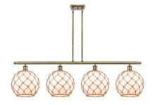 Innovations Lighting 516-4I-AB-G121-10RB - Farmhouse Rope - 4 Light - 48 inch - Antique Brass - Cord hung - Island Light