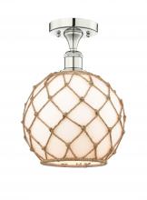 Innovations Lighting 616-1F-PN-G121-10RB - Farmhouse Rope - 1 Light - 10 inch - Polished Nickel - Semi-Flush Mount