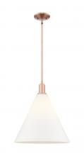 Innovations Lighting 716-1S-AC-GBC-161 - Berkshire Glass - 1 Light - 16 inch - Antique Copper - Stem hung - Mini Pendant