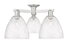 Innovations Lighting 716-3F-SN-GBD-94 - Bristol - 3 Light - 27 inch - Brushed Satin Nickel - Semi-Flush Mount