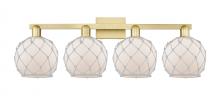 Innovations Lighting 716-4W-SG-G121-8RW - Farmhouse Rope - 4 Light - 35 inch - Satin Gold - Bath Vanity Light