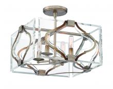 Minka Metropolitan N7764-683 - Brenton Cove - 4 Light Semi Flush (Convertible to Pendant)