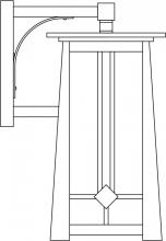 Arroyo Craftsman ABB-9F-BZ - 9" Aberdeen wall mount