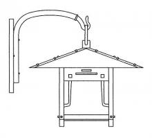 Arroyo Craftsman PDB-17GRC-MB - 17" pagoda wall bracket