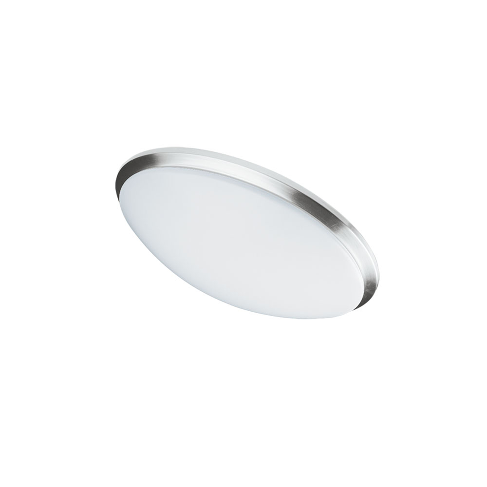 LED Ceiling Flush, Satin Chrome Trim, 11â€ dia