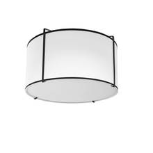 Dainolite TRA-121FH-BK-WH - 2LT Drum Flush Mount Black White Shade w/790 Diff